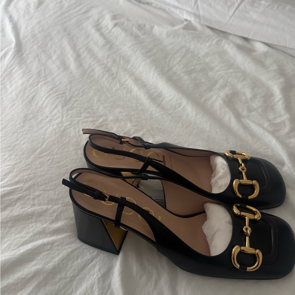 Malaga Kid Horsebit 75mm Slingback Pumps - Picture 4 of 5